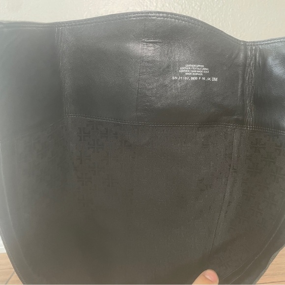 Tory Burch boots black grained leather knee high zip up boots luxury boots - Picture 13 of 16